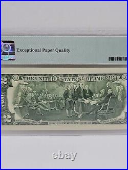 $1 2003 Radar Serial Number 04100140 Currency Bank Note Bill PMG UNC67EPQ