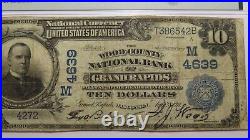 $10 1902 Grand Rapids Wisconsin WI National Currency Bank Note Bill 4639 PMG F15