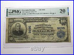 $10 1902 Gypsum Kansas KS National Currency Bank Note Bill Ch #9695 VF20 PMG