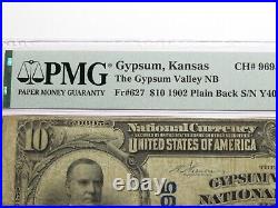 $10 1902 Gypsum Kansas KS National Currency Bank Note Bill Ch #9695 VF20 PMG