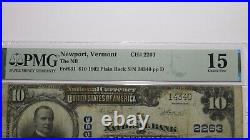 $10 1902 Newport Vermont VT National Currency Bank Note Bill Ch. #2263 F15 PMG