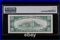 $10 1928C PMG55 AU Federal Reserve Note D30298095A series C TOUGH Cleveland D4