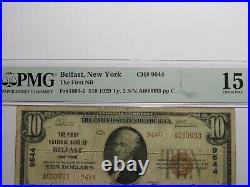$10 1929 Belfast New York NY National Currency Bank Note Bill Ch. #9644 F15 PMG
