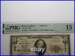 $10 1929 Brazil Indiana IN National Currency Bank Note Bill Ch. #3583 F15 PMG