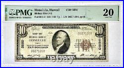 $10 1929 Honolulu Hawaii HI National Currency Bank Note Bill Ch. #5550 VF20 PMG