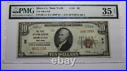 $10 1929 Moravia New York NY National Currency Bank Note Bill Ch. #99 VF35 PMG