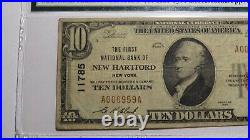 $10 1929 New Hartford New York NY National Currency Bank Note Bill 11785 PMG F15