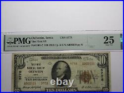 $10 1929 Oelwein Iowa IA National Currency Bank Note Bill Ch. #5778 VF25 PMG
