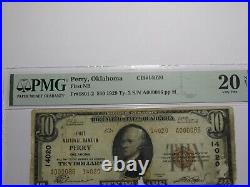 $10 1929 Perry Oklahoma OK National Currency Bank Note Bill Ch. #14020 PMG VF20