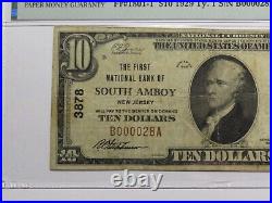$10 1929 South Amboy New Jersey National Currency Bank Note Bill #3878 VF20 PMG