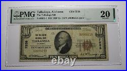 $10 1929 Talladega Alabama AL National Currency Bank Note Bill Ch #7558 VF20 PMG