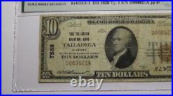 $10 1929 Talladega Alabama AL National Currency Bank Note Bill Ch #7558 VF20 PMG