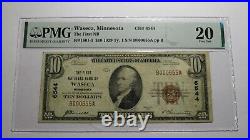 $10 1929 Waseca Minnesota MN National Currency Bank Note Bill Ch. #6544 VF20 PMG