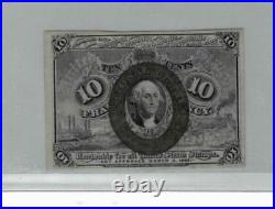 10 Cent Fractional Currency note-fr. 1247 (2nd Issue) PMG AU 55 EPQ-Scarce note