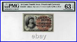 10 Cent Fractional Currency note-fr. 1258 (Fourth Issue) PMG CU 63 EPQ
