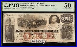 1862 $1 Low Sn 9 South Carolina Bank Note Large Currency CIVIL War Pmg 50