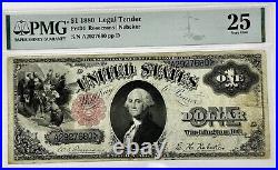 1880 $1 Legal Tender Currency Note Bill PMG Very Fine VF25 FR 34 Geo Washington