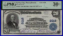1902 $20 National Currency PMG 30EPQ top pop 1/0 finest Spring City, PA CH# 2018