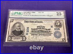 1902 $5 NATIONAL CURRENCY NOTE Springfield, OH FR#590 CH#238 PMG 25 VF