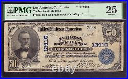 1902 $50 National City Bank Note Currency Los Angeles California Pmg Vf 25