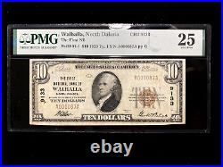 1929 $10 Walhalla ND National Bank Note Currency PMG VF25 Ch 9133 Low # Rare