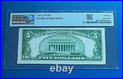 1929 $5 National Currency Bank Note Guttenberg NJ PMG 35 Choice VF Low Serial 90