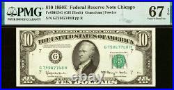 1950E $10 Federal Reserve Note PMG 67EPQ superb gem Chicago Fr 2015-G