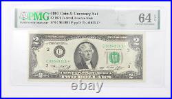 1976 $2 FR Note FR# 1935-C 1993 Coin & Currency Set PMG 64 EPQ Choice UNC 1804