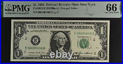 1985 $1 Federal Reserve Note PMG 66EPQ Fancy near solid serial number 66665666