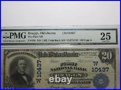 $20 1902 Braggs Oklahoma OK National Currency Bank Note Bill Ch. #10437 VF25 PMG