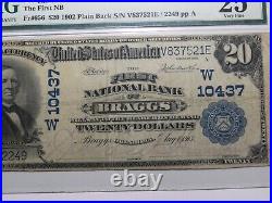 $20 1902 Braggs Oklahoma OK National Currency Bank Note Bill Ch. #10437 VF25 PMG