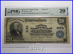 $20 1902 Granville New York NY National Currency Bank Note Bill #3154 PMG VF20