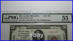 $20 1929 Blue Earth Minnesota MN National Currency Bank Note Bill #5393 AU55 PMG