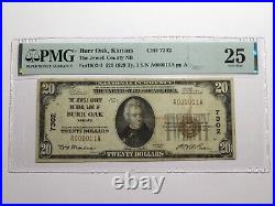 $20 1929 Burr Oak Kansas KS National Currency Bank Note Bill Ch #7302 VF25 PMG