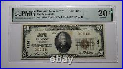$20 1929 Dumont New Jersey NJ National Currency Bank Note Bill #11361 VF20 PMG