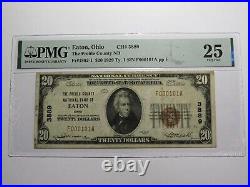 $20 1929 Eaton Ohio OH National Currency Bank Note Bill Charter #3889 VF25 PMG