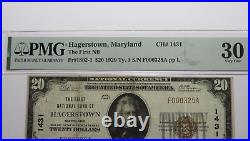 $20 1929 Hagerstown Maryland MD National Currency Bank Note Bill #1431 VF30 PMG