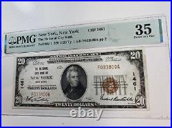 $20 1929 New York, New York National Currency Bank Note VF35 PMG