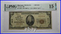 $20 1929 Shawnee Oklahoma OK National Currency Bank Note Bill Ch. #6416 F15 PMG