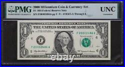 2000 Millennium Coin & Currency Set ASE NGC BU & 1999 Federal Reserve Note PMG