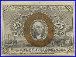 25 Cents 2nd Issue Fractional Currency Note Certified PMG AU 55