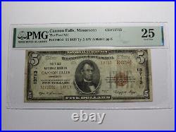 $5 1929 Cannon Falls Minnesota National Currency Bank Note Bill Ch. #13713 VF25