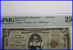 $5 1929 Cannon Falls Minnesota National Currency Bank Note Bill Ch. #13713 VF25