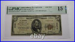 $5 1929 Johnsonburg Pennsylvania National Currency Bank Note Bill #4544 F15 PMG
