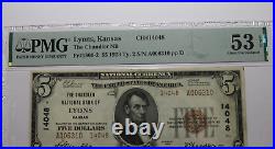$5 1929 Lyons Kansas KS National Currency Bank Note Bill Ch. #14048 AU53 PMG