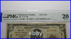 $5 1929 Marianna Florida FL National Currency Bank Note Bill Ch #6110 VF20 PMG