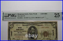 $5 1929 Montour Falls New York National Currency Bank Note Bill #10497 VF25 PMG