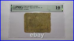 $7 1778 Continental Colonial Currency Note Bill Fifty Dollars PMG Graded VG10