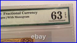 FR 1279 25 cent US Fractional Currency Note PMG 63 Choice UNC EPQ