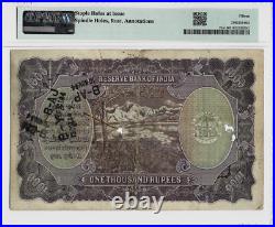 INDIA 1000 RUPEES P-21 1937 PMG few Known exist RARE KGVI Indian Currency NOTE
